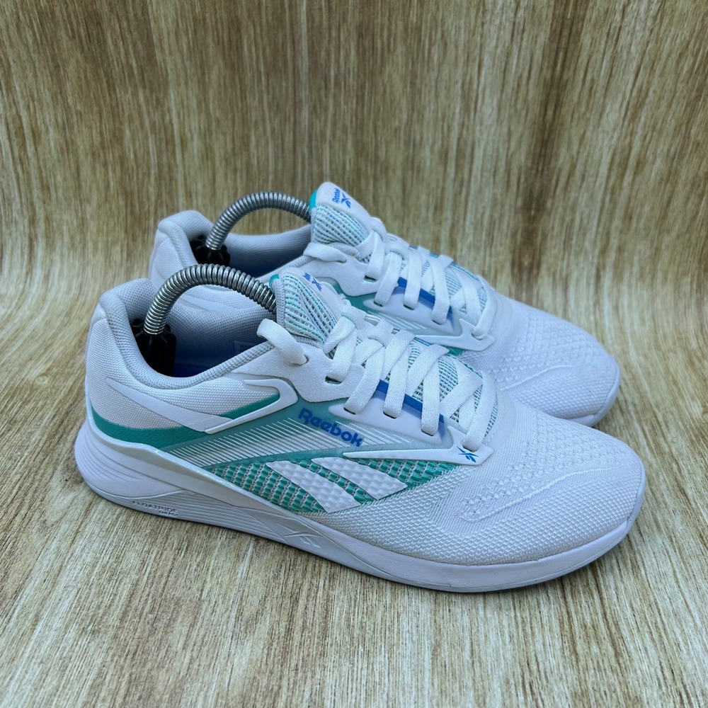 Reebok Nano X4 Training Shoes Women's Size 6 White Unleashed Green 100204736